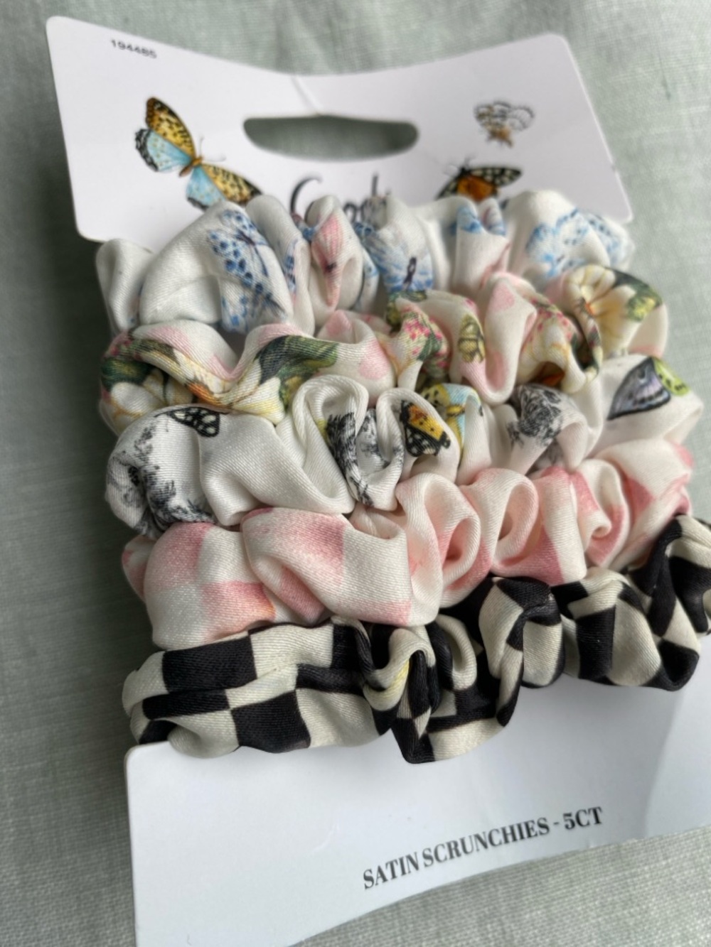 NWT Goody x MacKenzie-Childs 5 pack Satin Scrunchies floral courtly check - Picture 3 of 4